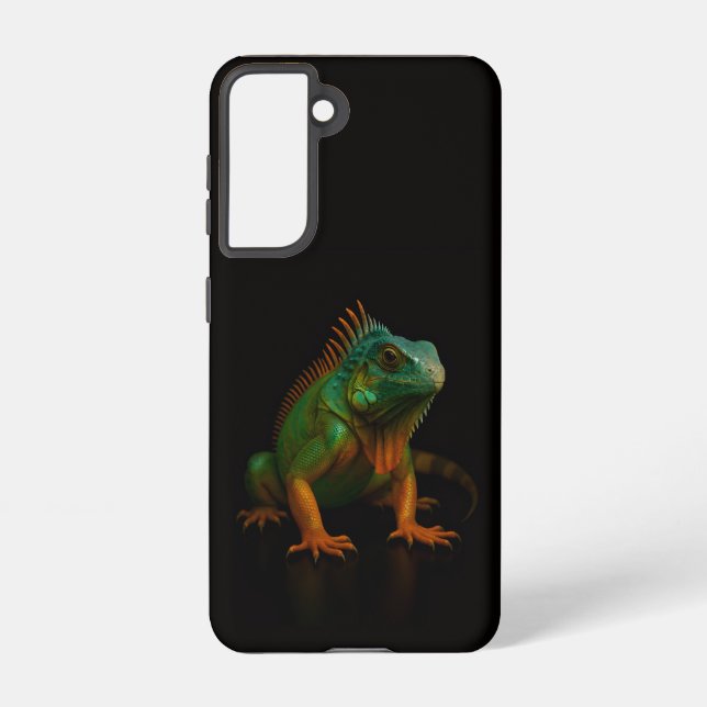 Black 4 Luxe Samsung Galaxy S21, Green Iguana Hülle (Rückseite)