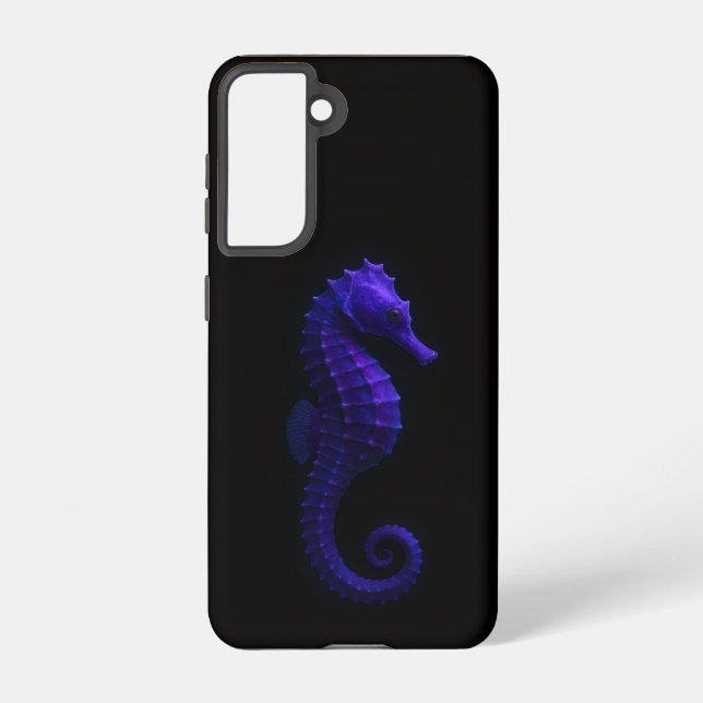 Black 4 Luxe Samsung Galaxy S21, Violet Seahorse Hülle (Rückseite)