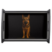 Black 4 Luxe serving tray, German Shepherd Dog