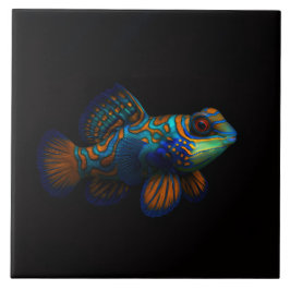 Black 4 Luxe Tile mit Mandarin Dragonet Fisch Fliese