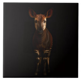 Black 4 Luxe Tile with Forest Okapi Fliese