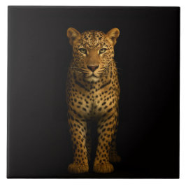 Black 4 Luxe Tile with Majestic Leopard Fliese