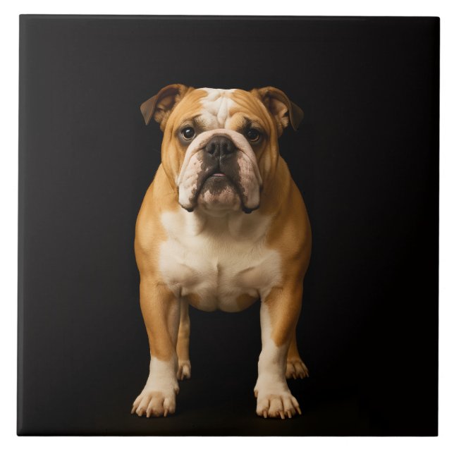 Black 4 Luxe Tile with Stamina Bulldog Fliese (Vorderseite)