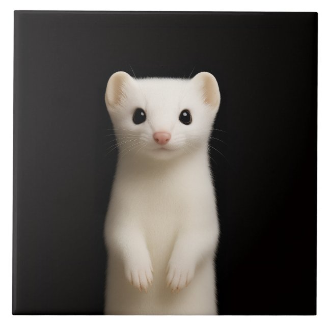 Black 4 Luxe Tile with Stylish Ermine Fliese (Vorderseite)