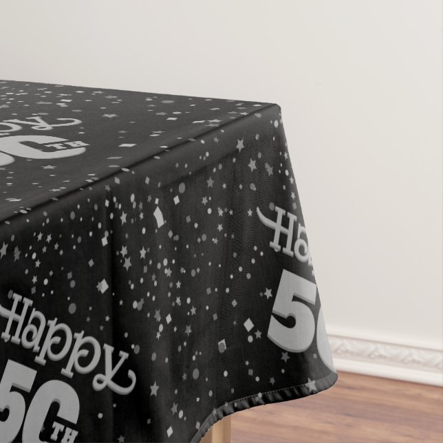 BLACK 50. mit grauer Typografie Tischdecke (Beispiel)