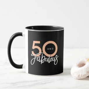 Black 50 und Fabulous Modern 50. Geburtstag Tasse