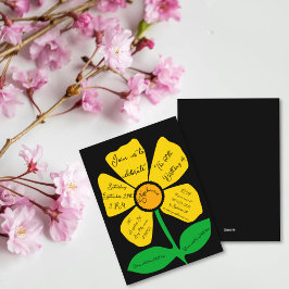 Black 60. Geburtstag Gold Doodle Blume Einladung