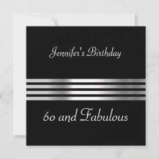 Black 60. Geburtstagsparty Einladung