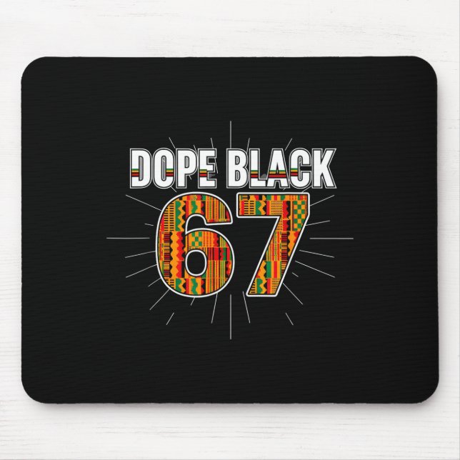 Black 67 Black History Month Six Seven Meme  Mousepad (Vorne)