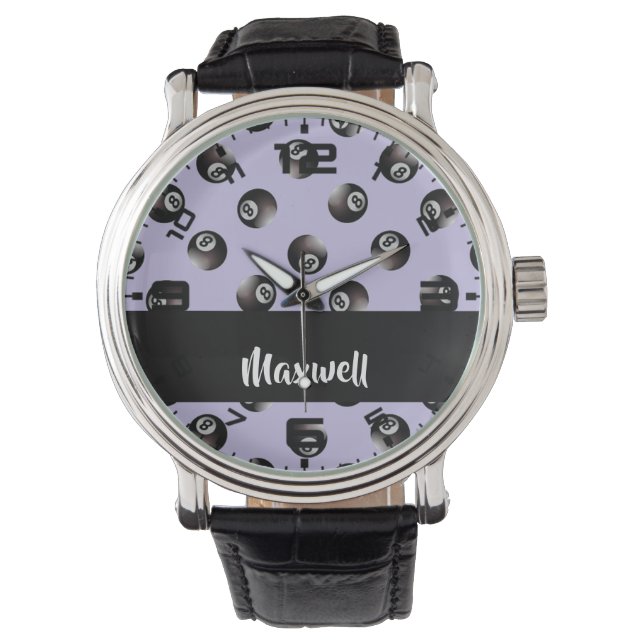 Black 8 ball pattern armbanduhr (Vorderseite)