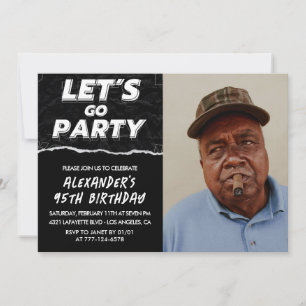 Black 95. Geburtstag Einladungen Männer Foto
