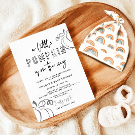 Black A Little Pumpkin ist auf dem Weg Baby Shower Einladung