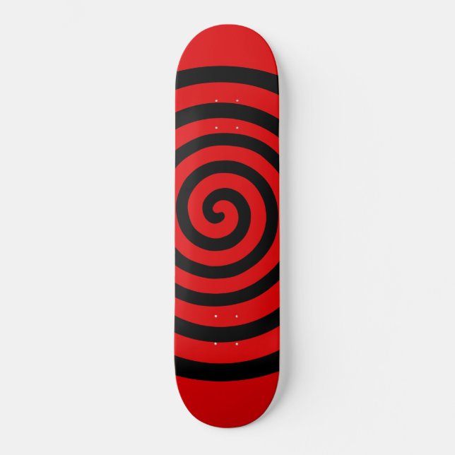 Black Abstract Spiral Skateboard (Vorderseite)