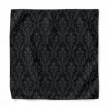 Black Acanthus Floral Damask Wedgepocket Square