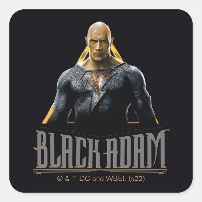 Black Adam Character and Name Graphic Quadratischer Aufkleber (Vorderseite)