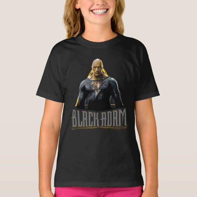 Black Adam Character and Name Graphic T-Shirt (Vorderseite)