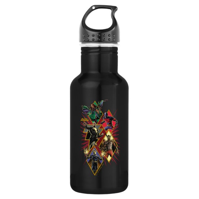 Black Adam Character Diamond Burst Graphic Edelstahlflasche (Vorderseite)
