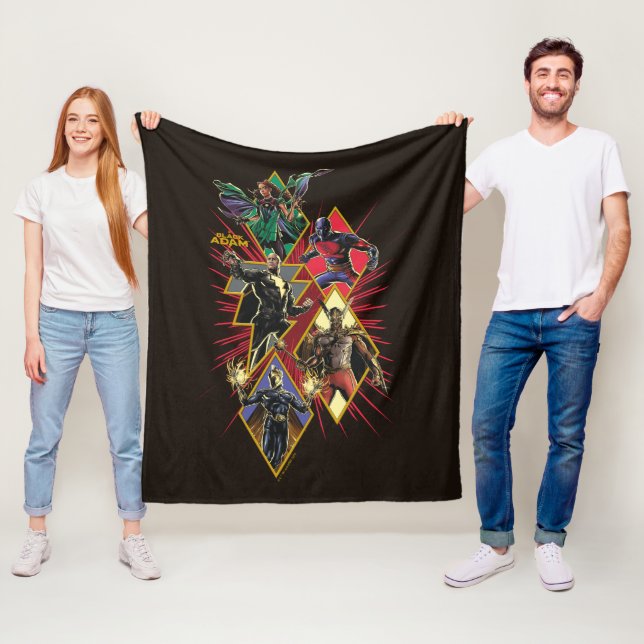 Black Adam Character Diamond Burst Graphic Fleecedecke (Beispiel)