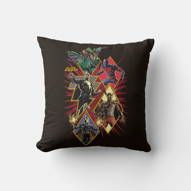 Black Adam Character Diamond Burst Graphic Kissen (Vorderseite)