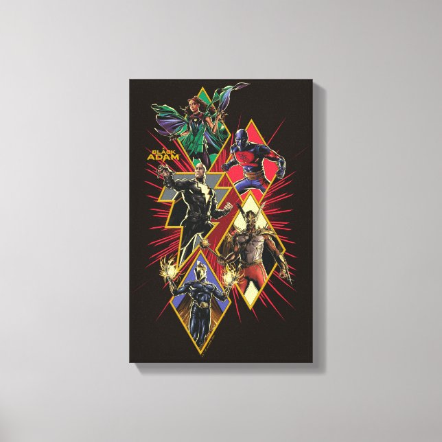Black Adam Character Diamond Burst Graphic Leinwanddruck (Vorderseite)