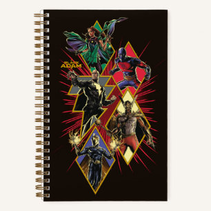 Black Adam Character Diamond Burst Graphic Notizbuch