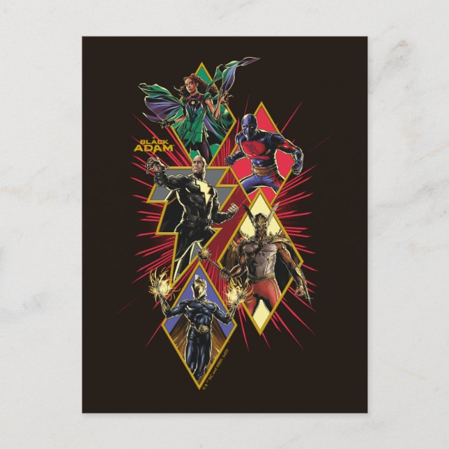 Black Adam Character Diamond Burst Graphic Postkarte (Vorderseite)