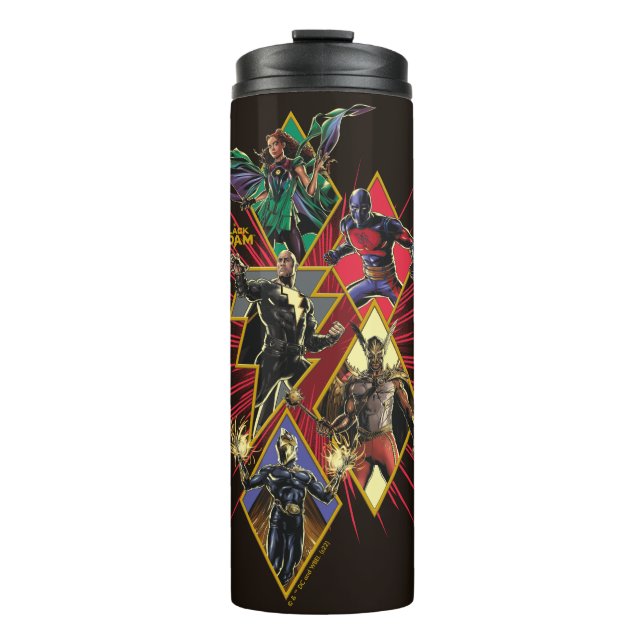 Black Adam Character Diamond Burst Graphic Thermosbecher (Vorderseite)