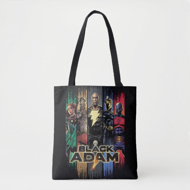 Black Adam Characters In Stripes Graphic Tasche (Vorderseite)