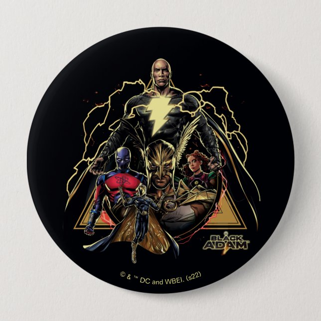 Black Adam Dreiecksgruppe Graphic Button (Vorderseite)