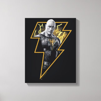 Black Adam Gray und Gold Blitze Grafik Leinwanddruck