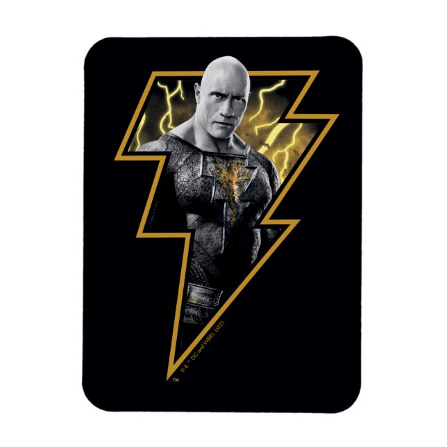 Black Adam Gray und Gold Blitze Grafik Magnet (Vertikal)