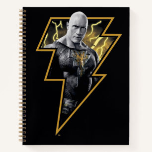 Black Adam Gray und Gold Blitze Grafik Notizbuch