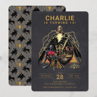 Black Adam Group Chalkboard Geburtstag Einladung