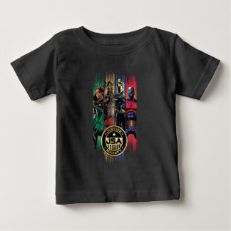 Black Adam Justice Society Heroes In Stripes Baby T-shirt