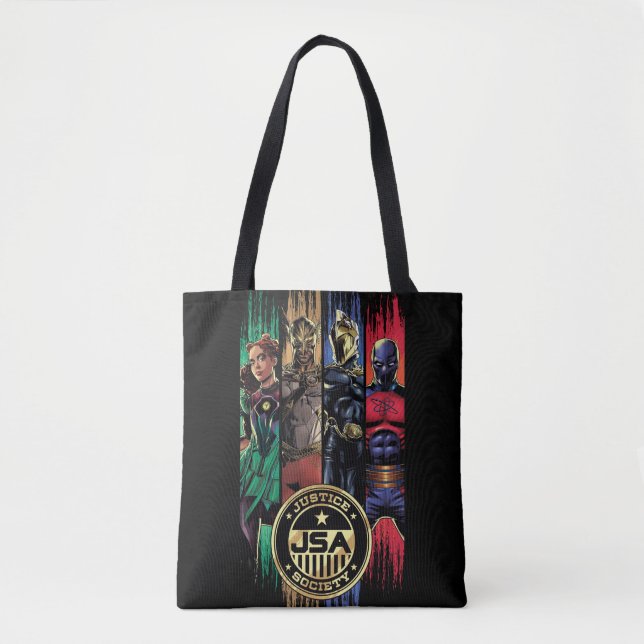 Black Adam Justice Society Heroes In Stripes Tasche (Vorderseite)