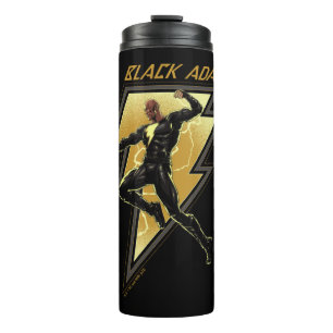 Black Adam Lightning Bolt Character Illustration Thermosbecher