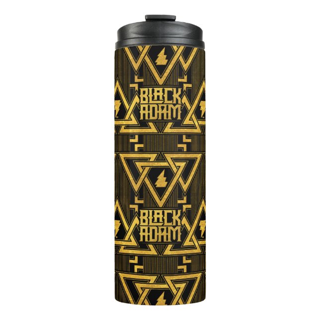 Black Adam Lightning Bolt Triangular Pattern Thermosbecher (Vorderseite)