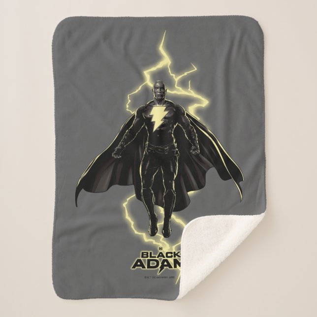 Black Adam Lightning Silhouette Graphic Sherpadecke (Vorderseite)