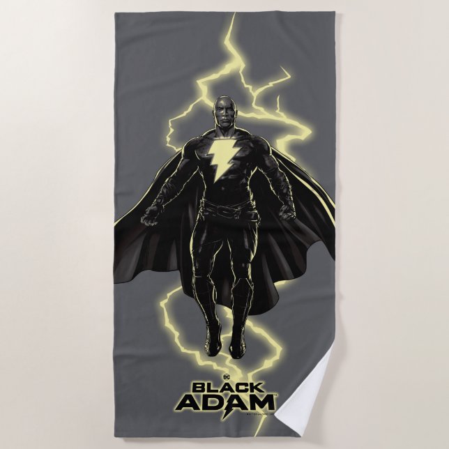 Black Adam Lightning Silhouette Graphic Strandtuch (Vorderseite)
