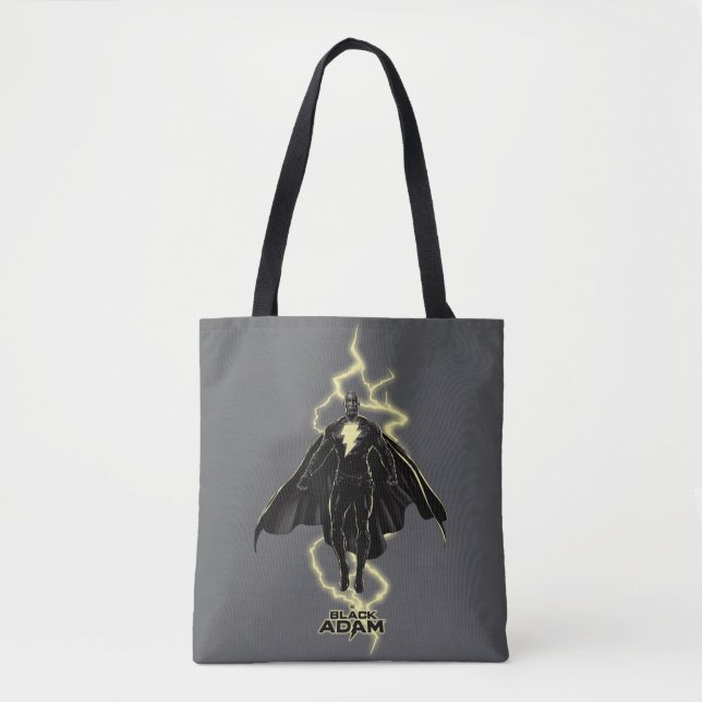 Black Adam Lightning Silhouette Graphic Tasche (Vorderseite)