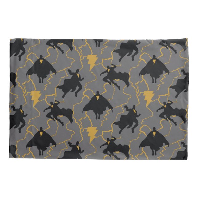 Black Adam Lightning Silhouette Pattern Kissenbezug (Rückseite)