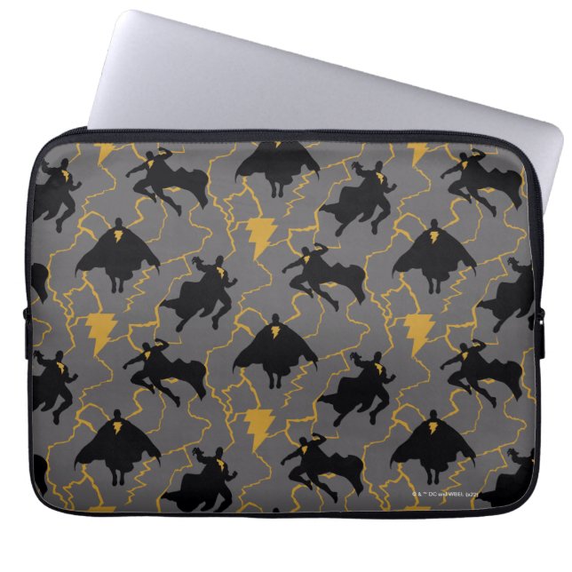 Black Adam Lightning Silhouette Pattern Laptopschutzhülle (Vorderseite)