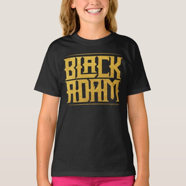 Black Adam Stacked Name Graphic T-Shirt (Vorderseite)