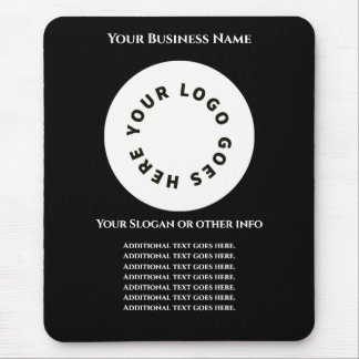 Black add your own text and logo mousepad