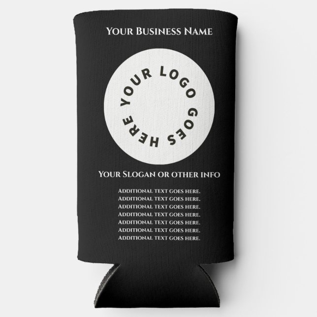 Black add your own text and logo selters dosenkühler (Vorderseite)