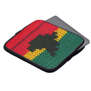 Black Africa Artisan Crochet Print Electronics Bag Laptopschutzhülle