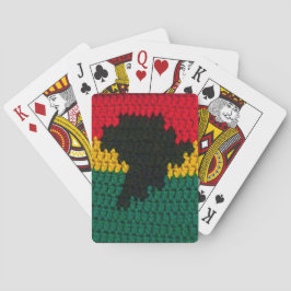 Black Africa Map Red Gold Green Crochet Print Spielkarten