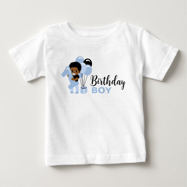Black African American 1st Birthday Boy Shirt (Vorderseite)