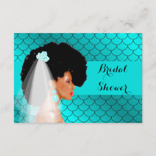 Black African American Bridal Dusche Einladung