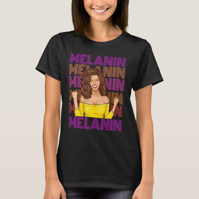 Black African American Ebony Melanin Queen Empower T-Shirt (Vorderseite)
